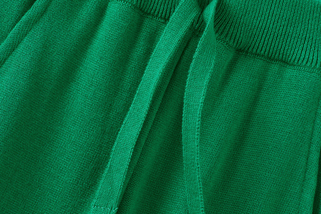 Organic Cotton Knit Wide Leg Trousers