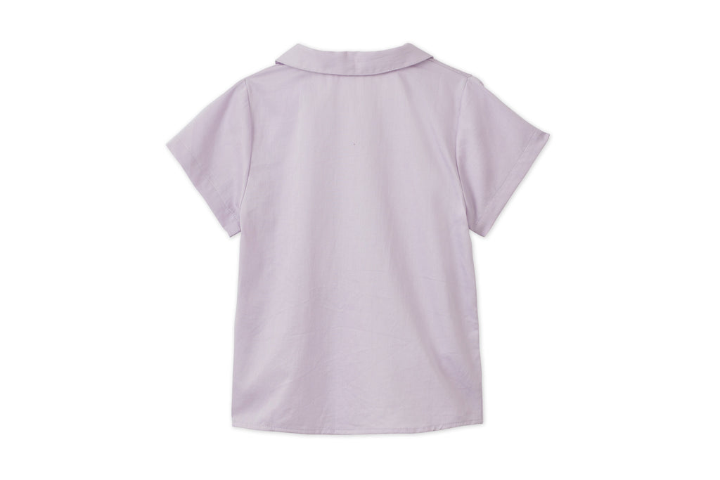 SS Organic Cotton Woven Peter Pan Collared Shirt