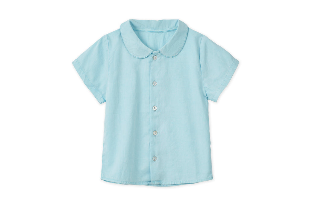 SS Organic Cotton Woven Peter Pan Collared Shirt