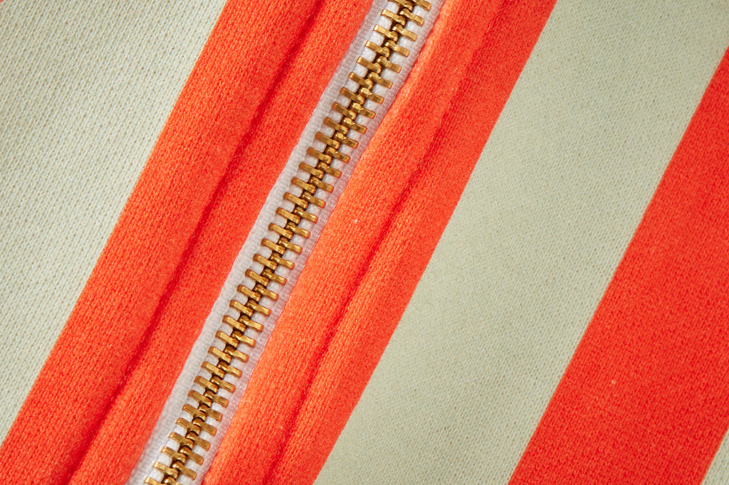 Striped Organic Cotton Zip Up Hoodie