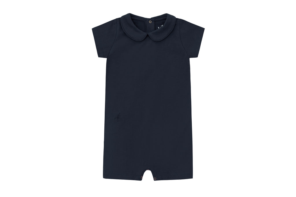 Organic Cotton Collared Bodysuit with Shorts