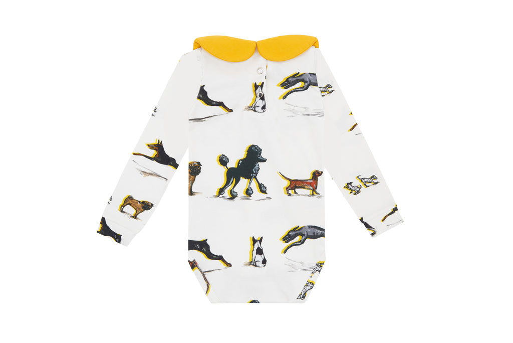 Vild Lab No.9 - Dog Family, Organic Cotton Collared Bodysuit