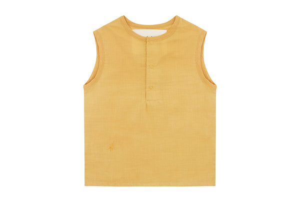 Natural Meyna Laxiflora Plant Dye, Organic Cotton Woven Sleeveless Top