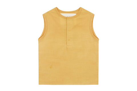 Natural Meyna Laxiflora Plant Dye, Organic Cotton Woven Sleeveless Top