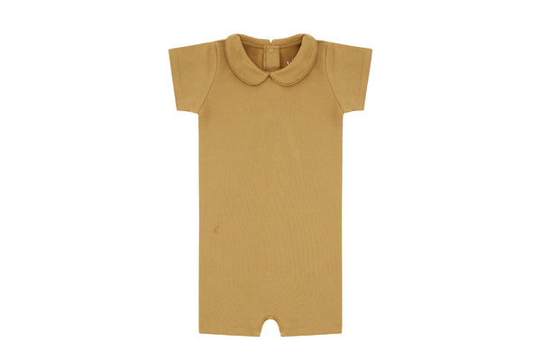 Organic Cotton Collared Bodysuit with Shorts