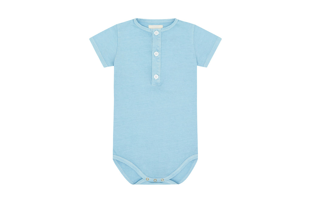 SS Organic Cotton Henley Bodysuit