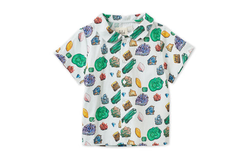 Vild Lab No.12 - Earth Rocks!, Organic Cotton Woven Collared Shirt