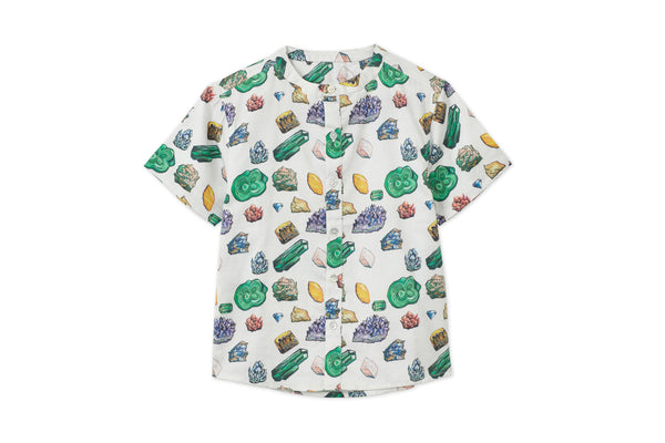 Vild Lab No.12 - Earth Rocks!, Organic Cotton Band Collar Woven Shirt