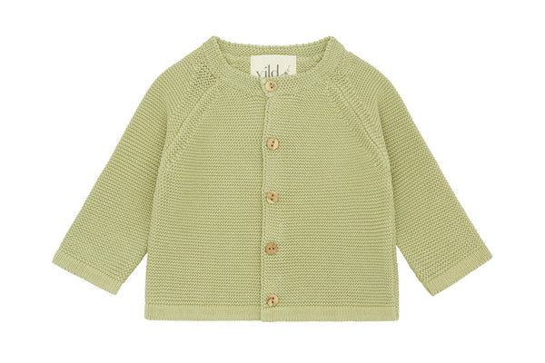 Organic Knit Cardigan - Greenstone