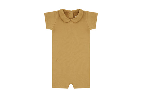 Organic Cotton Collared Bodysuit with Shorts